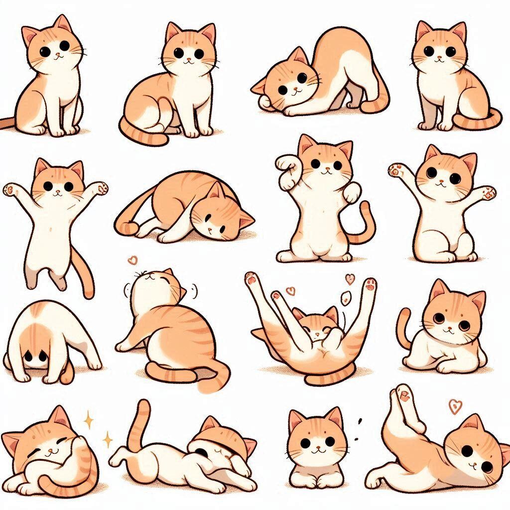 複数ポーズってプロンプトがかわいいよ！