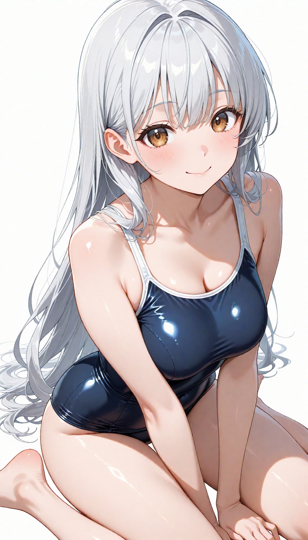 スク水でおんなのこ座り♡