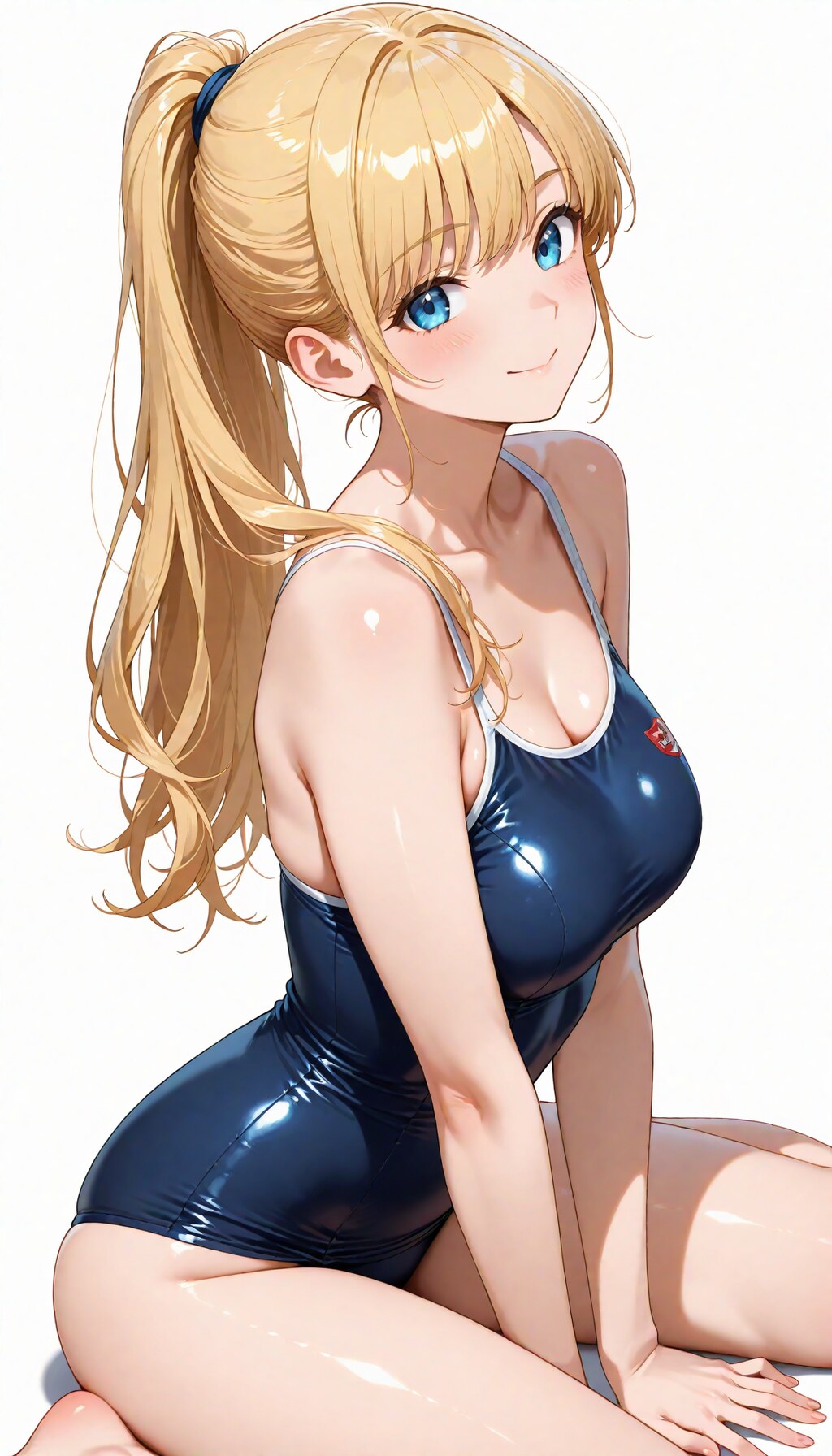 スク水でおんなのこ座り♡