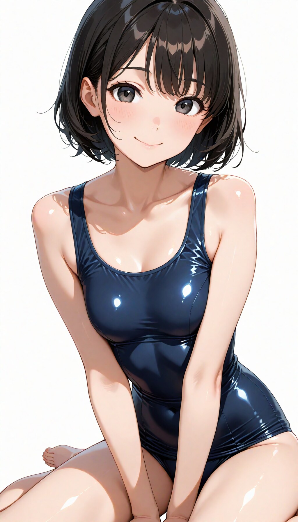 スク水でおんなのこ座り♡