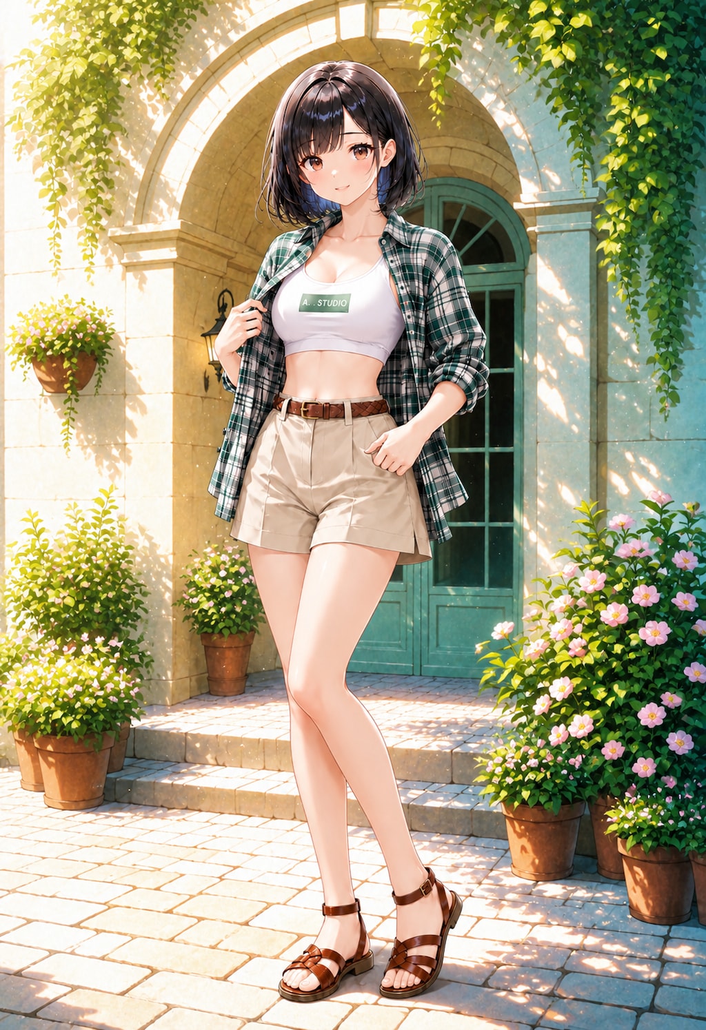 陽光照らす庭