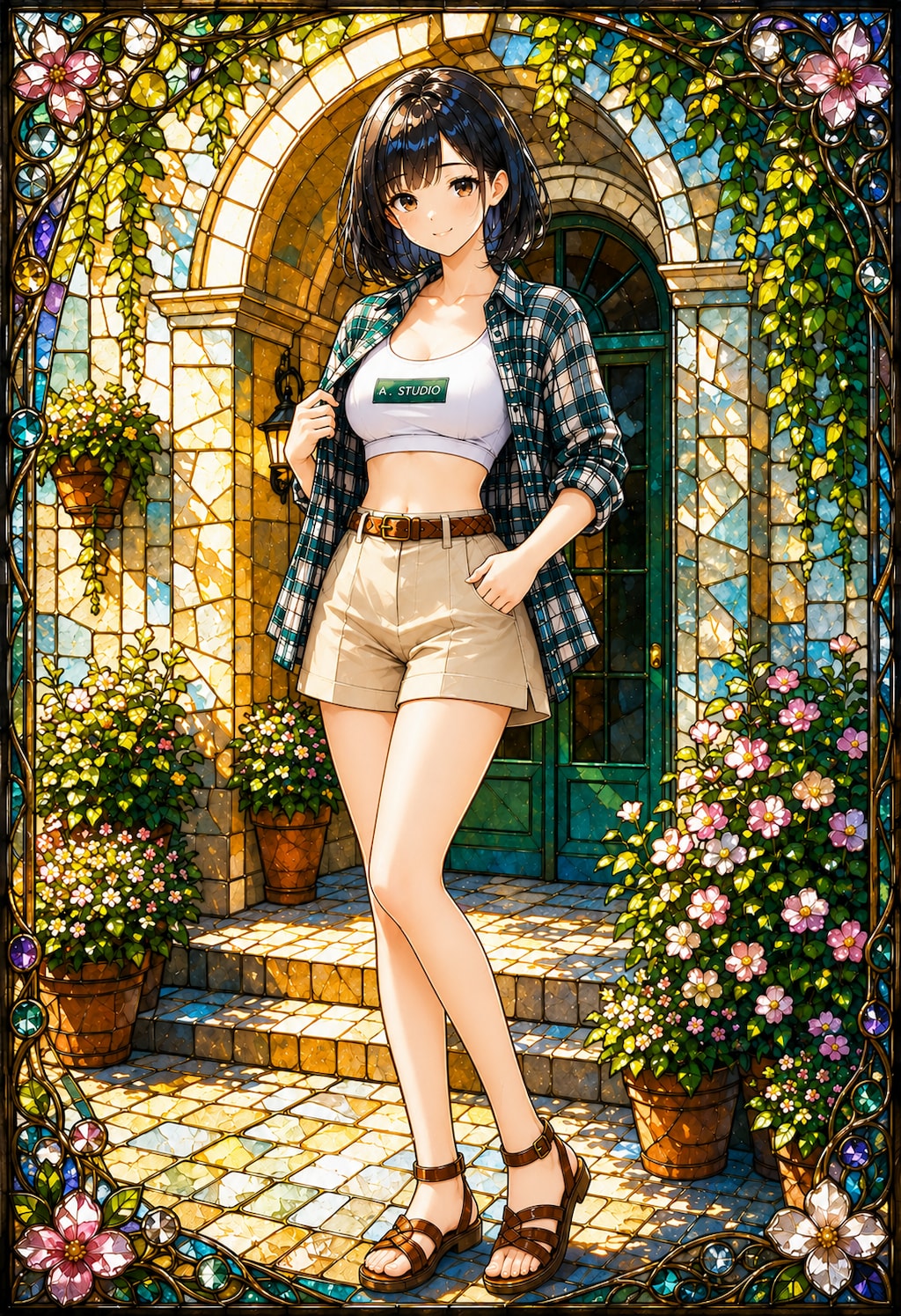 陽光照らす庭