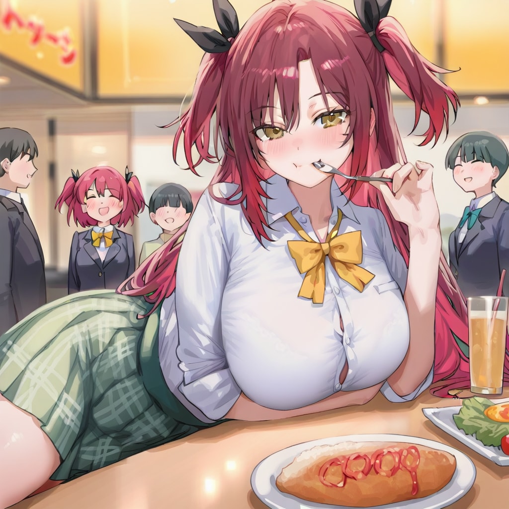 ファミレスで色っぽい千尋ちゃん