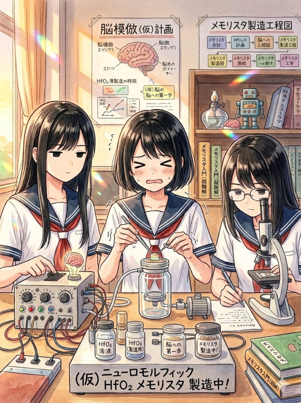 ニューロモルフィックHfO₂メモリスタ