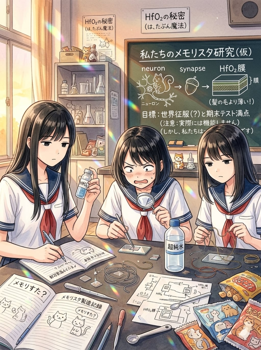 ニューロモルフィックHfO₂メモリスタ