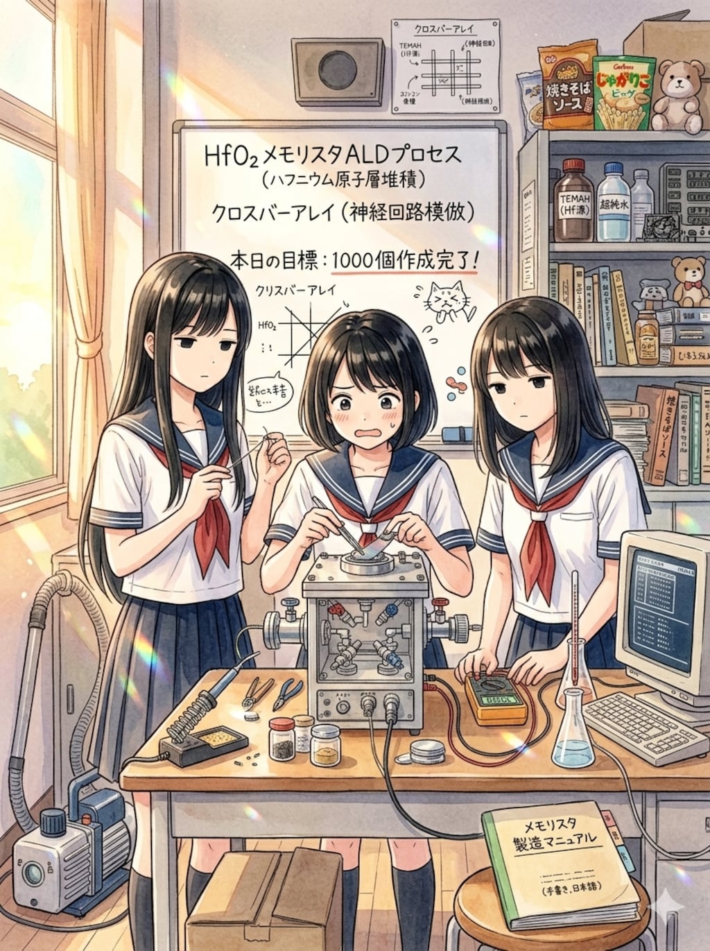 ニューロモルフィックHfO₂メモリスタ