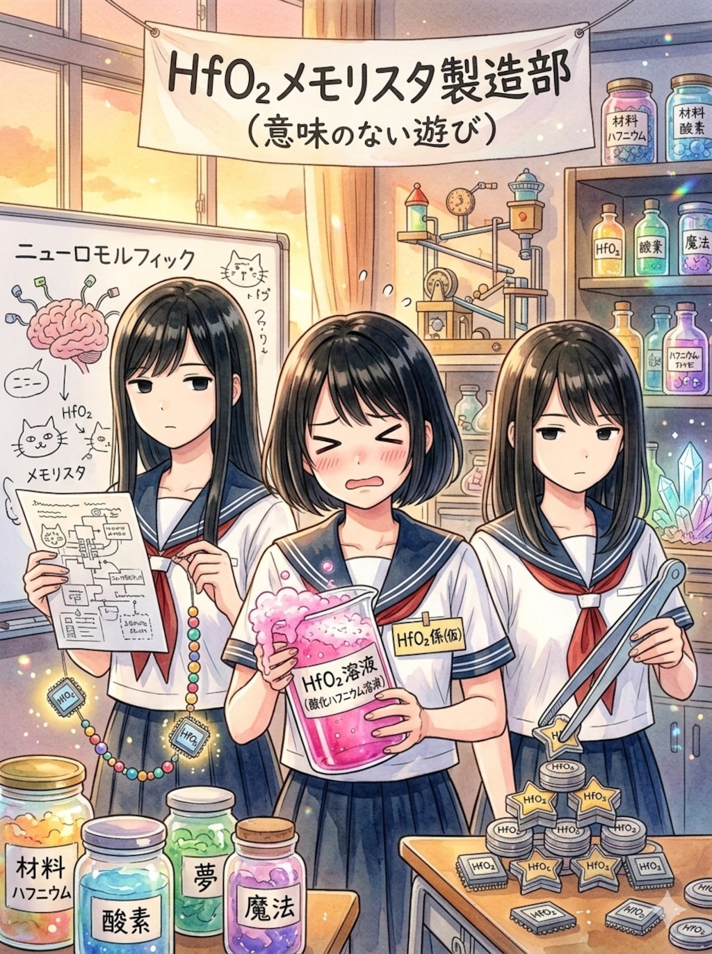 ニューロモルフィックHfO₂メモリスタ