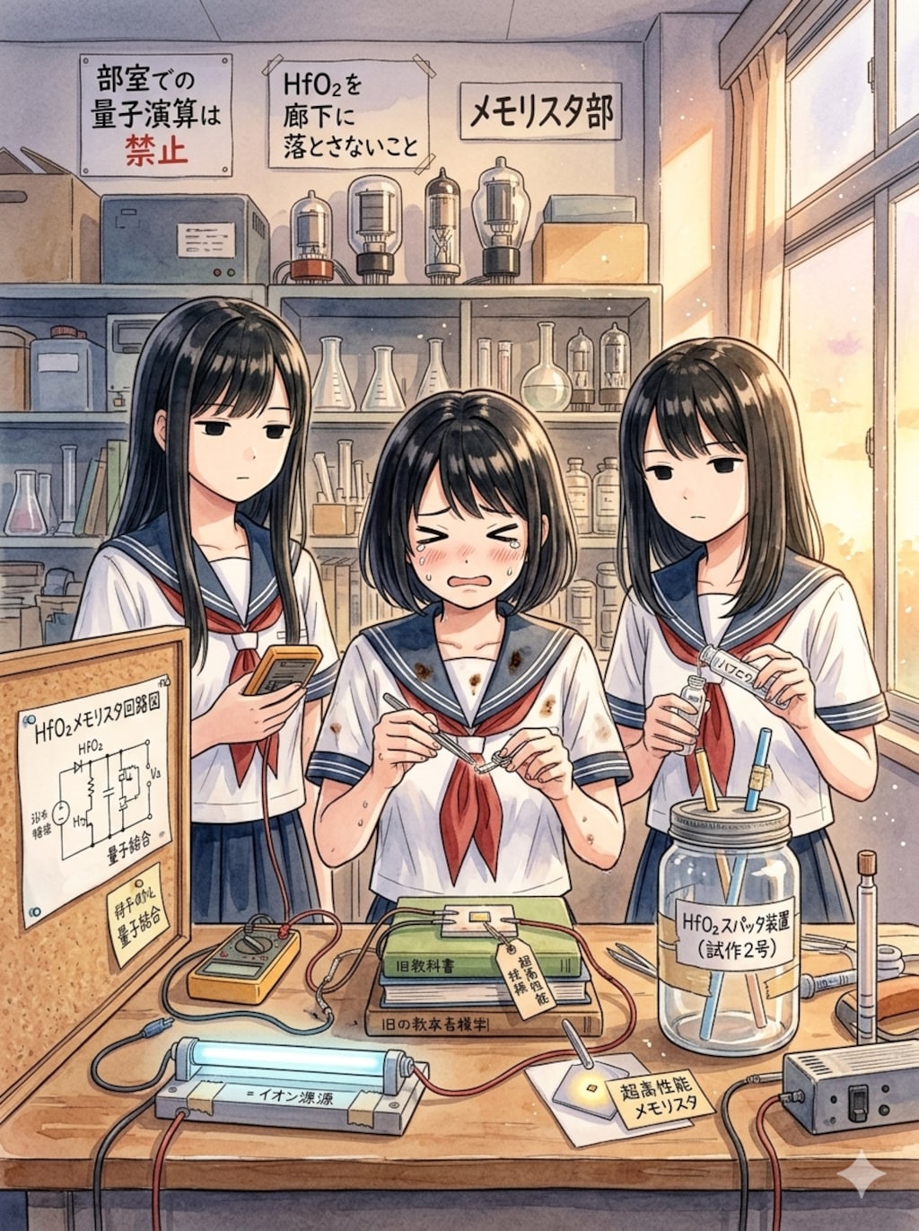 ニューロモルフィックHfO₂メモリスタ