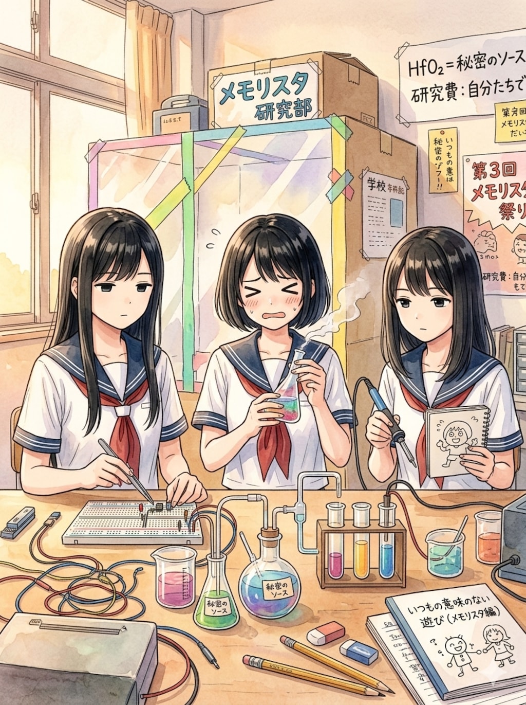 ニューロモルフィックHfO₂メモリスタ