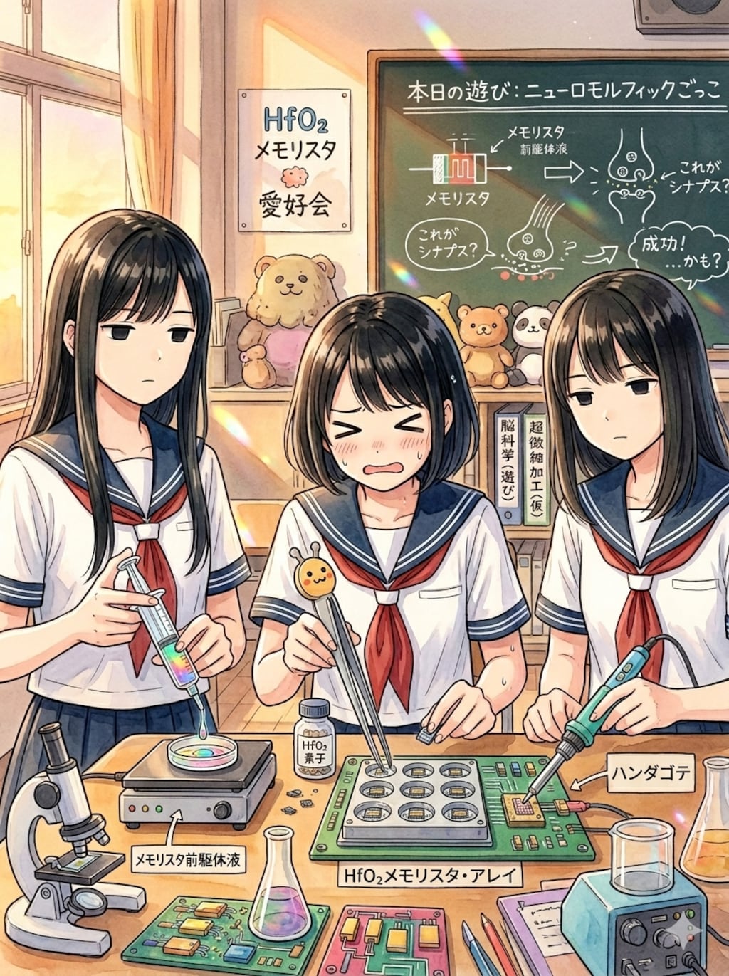 ニューロモルフィックHfO₂メモリスタ