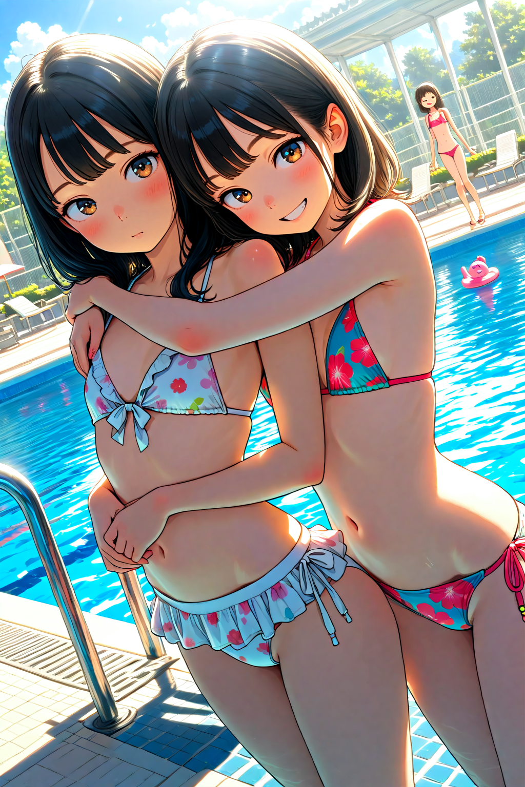 プールサイドの少女たち