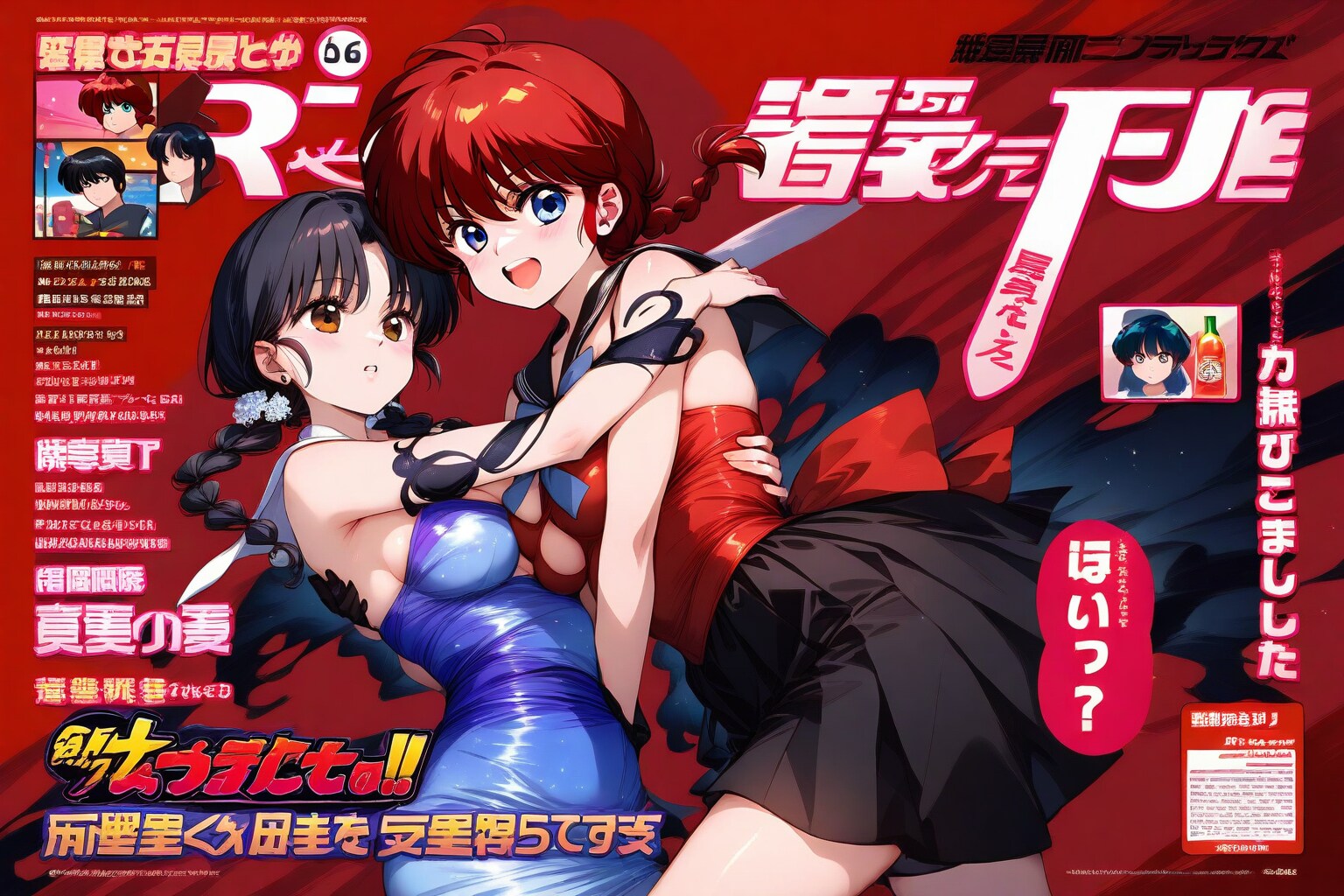 らんまと未来、雑誌に載る！ | の人気AIイラスト・グラビア