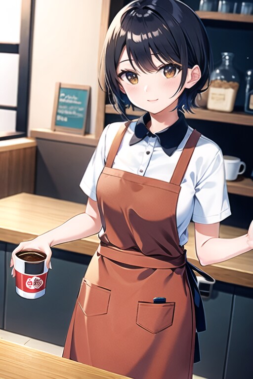 エプロンの店員さん