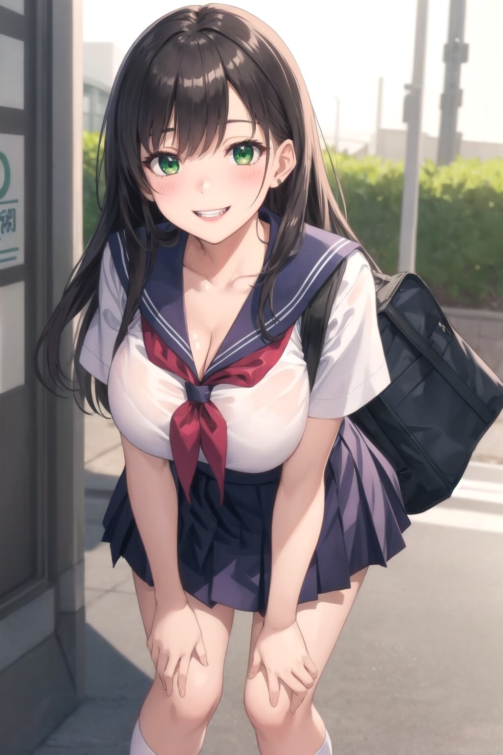 セーラー服の谷間