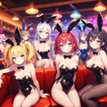 バニーガールを侍らせる 2枚目