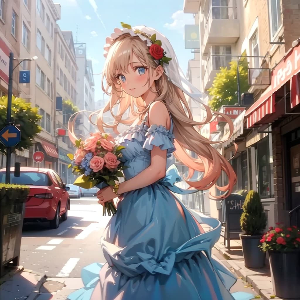 花束の少女 | の人気AIイラスト・グラビア