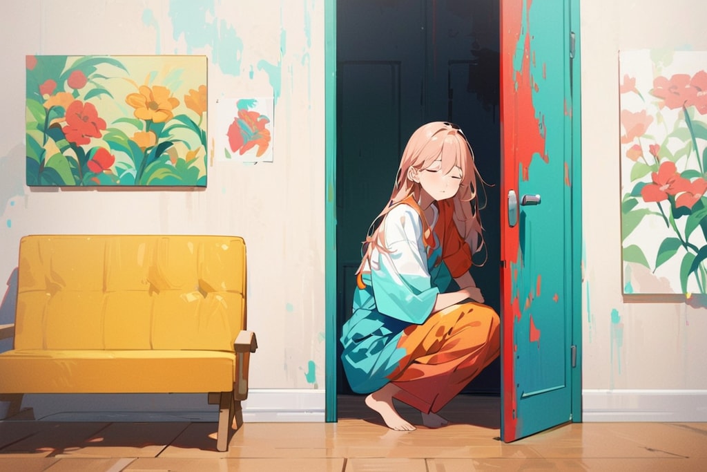 扉の前で眠る人2025①