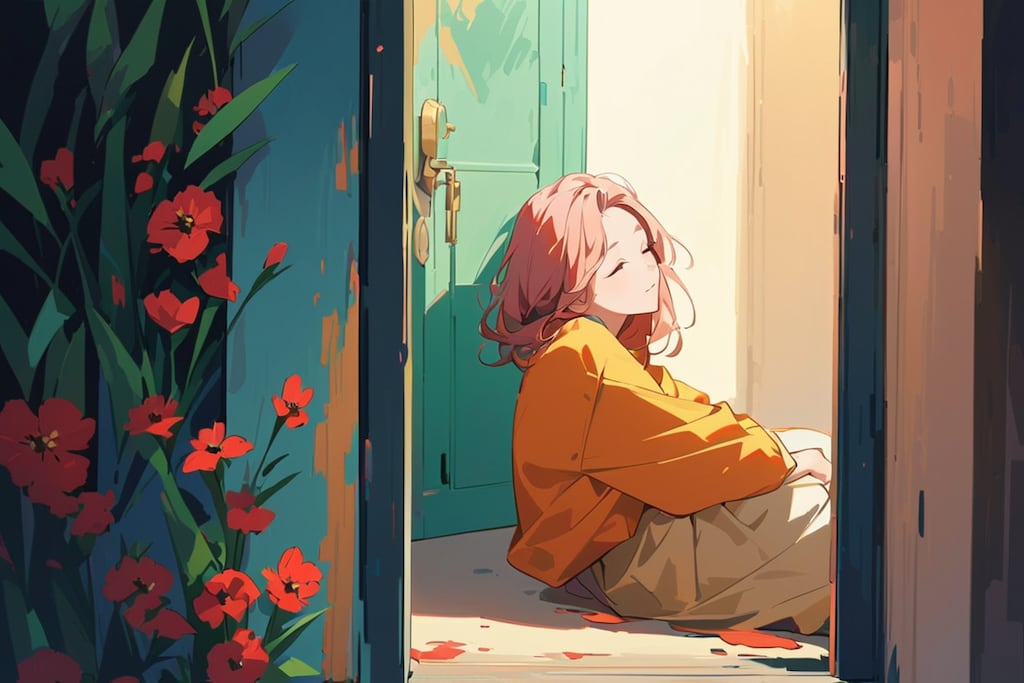 扉の前で眠る人2025①