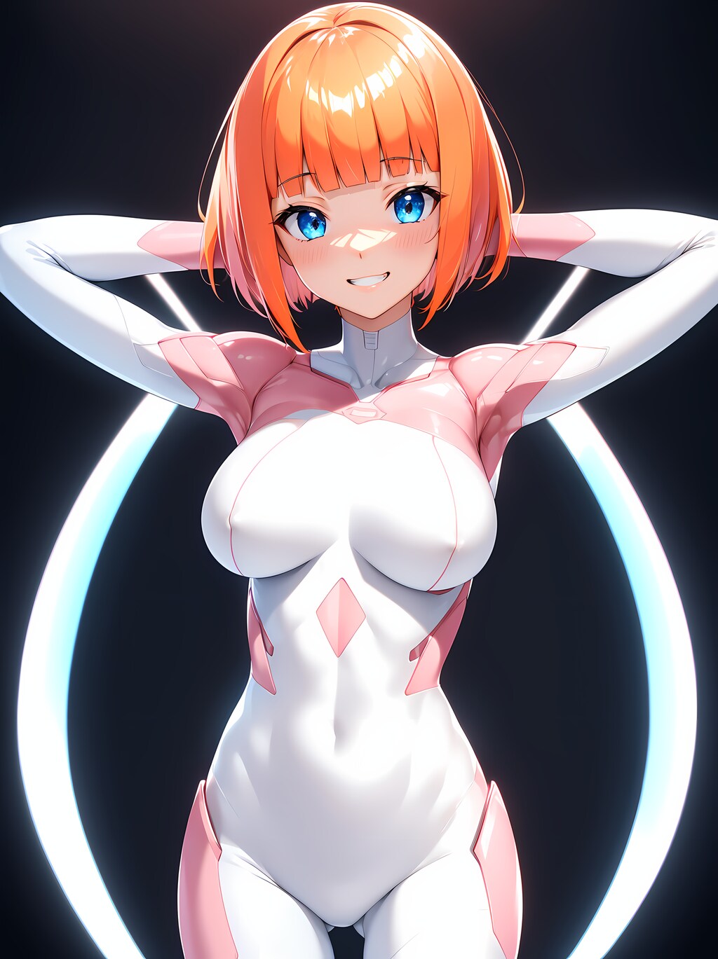 はにかむボブカットボディスーツガール