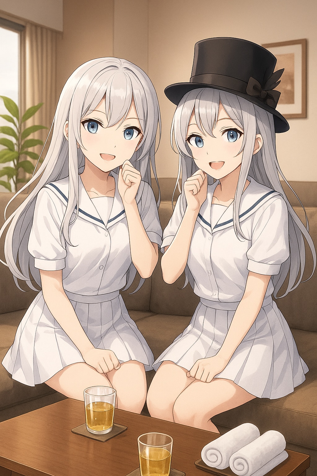 白銀の微笑、やすらぎのリビングで