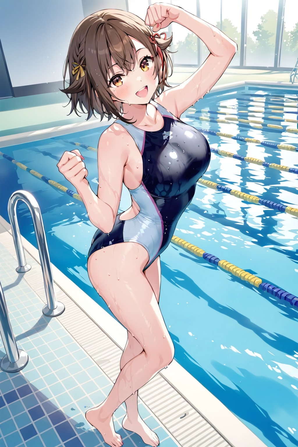 やった！25m、泳ぎ切った！