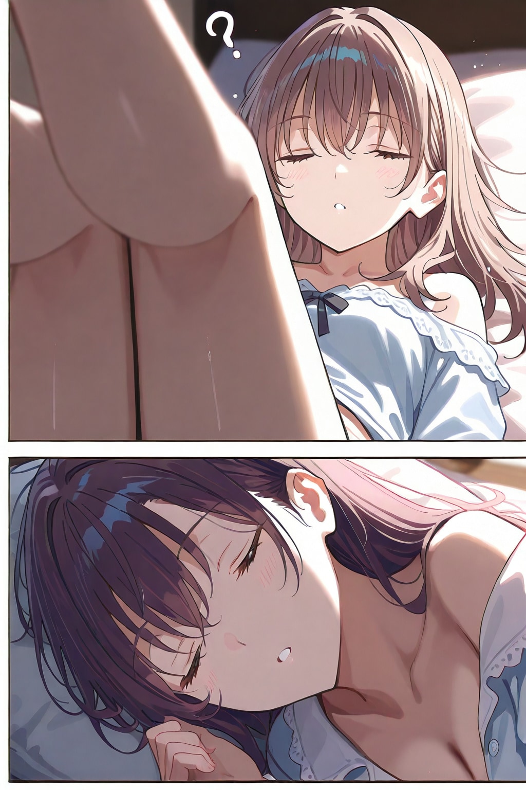 眠っている姫子お姉ちゃんに…② 「ドキドキドキ…」『zzz…（ん？晴？何して…） 』