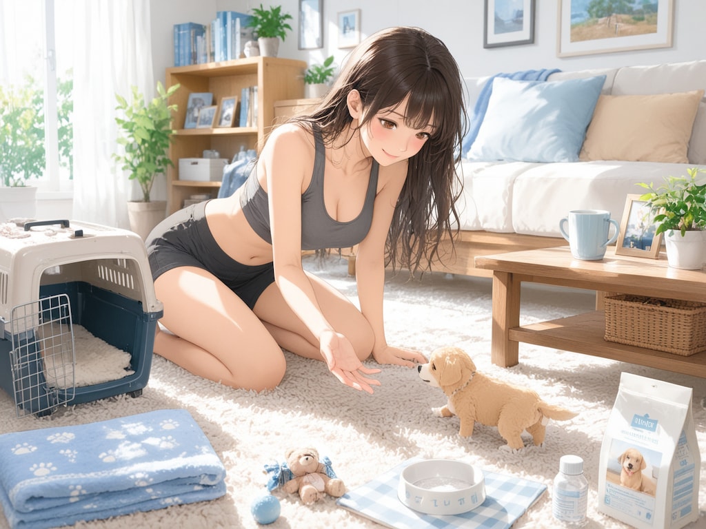 スポーツウェアのお姉さんが犬を飼い始めるようです。