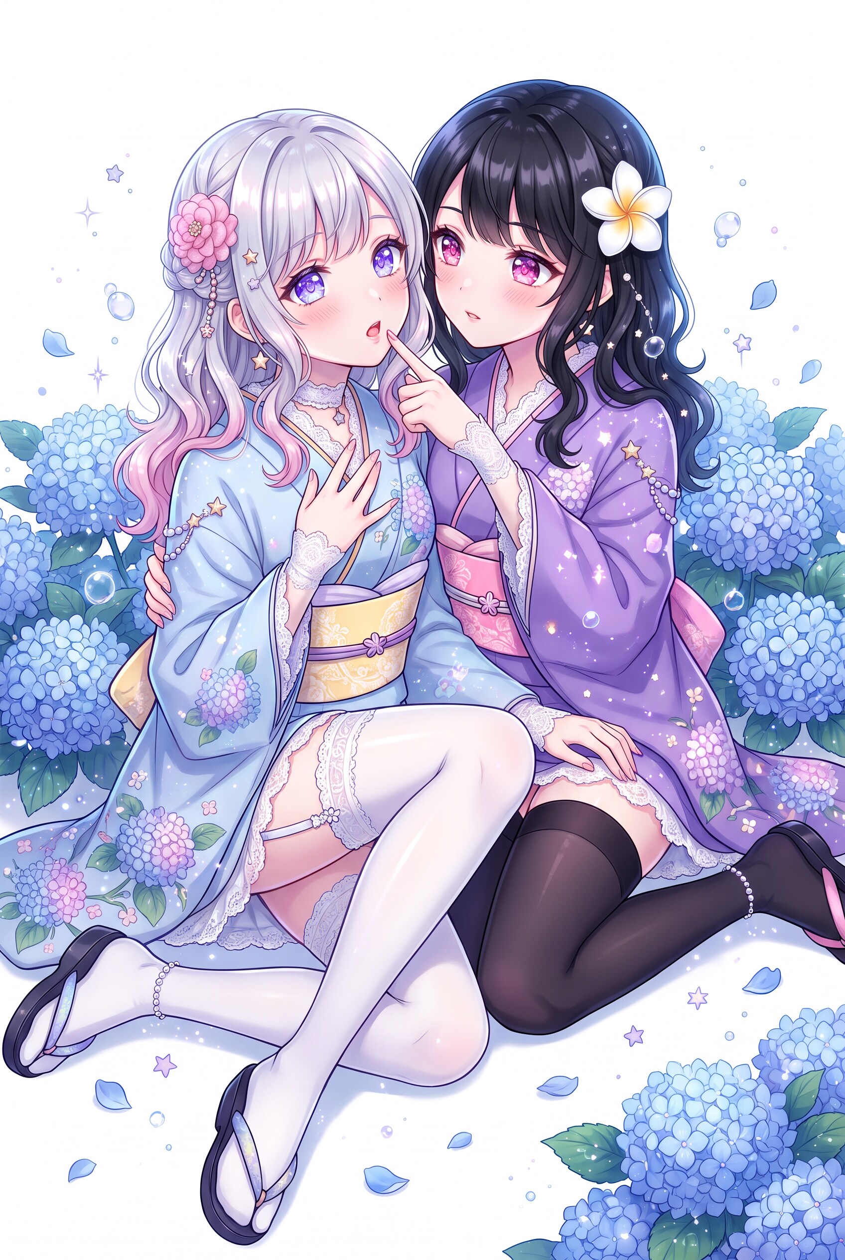 紫陽花夜の囁き
