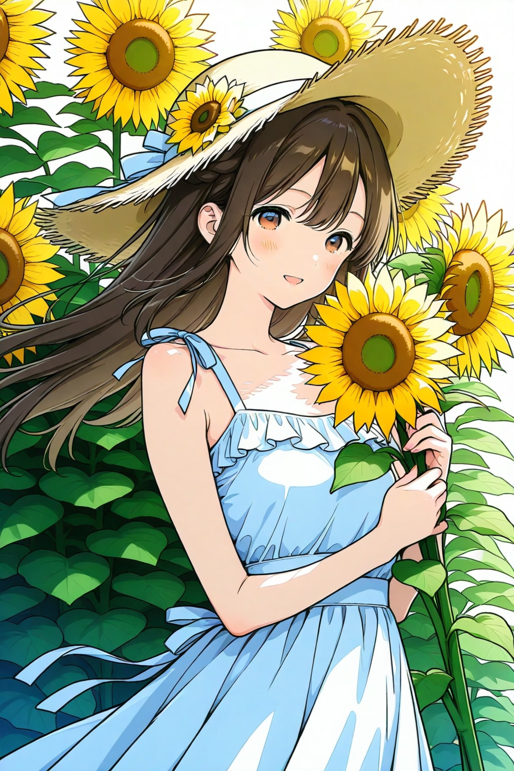 向日葵を擬人化した美少女