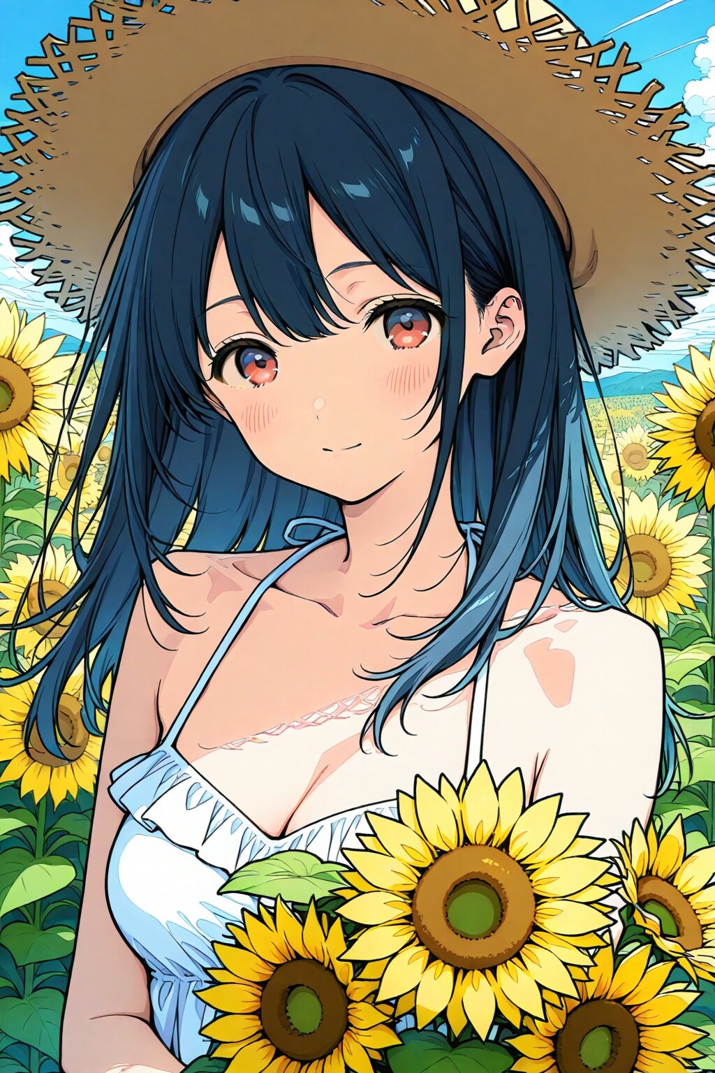 向日葵を擬人化した美少女