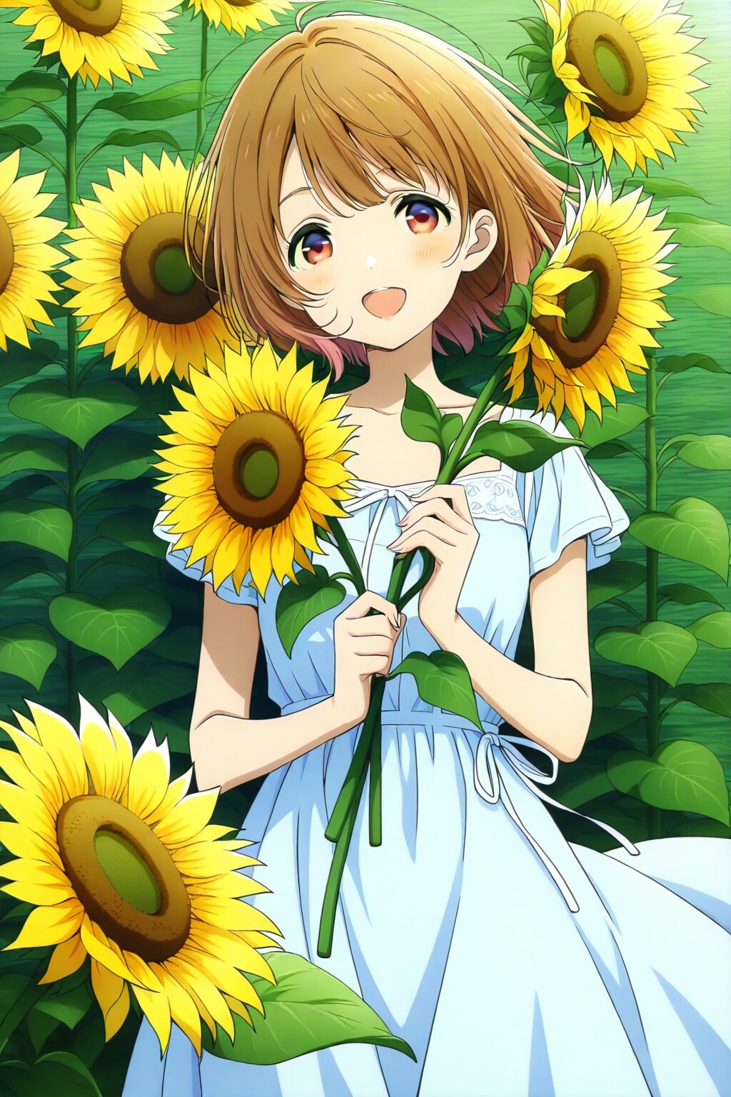 向日葵を擬人化した美少女