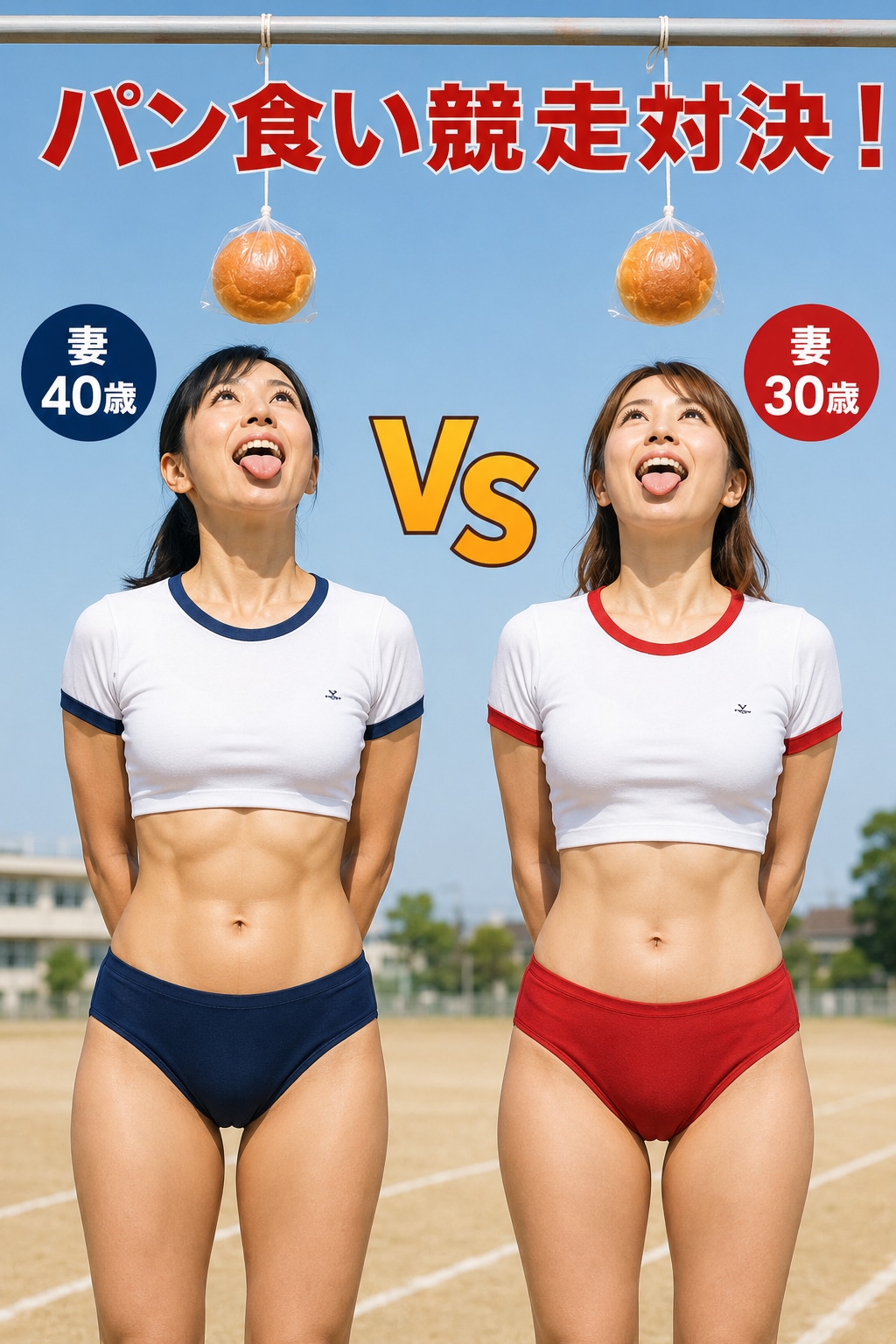 地域振興スポーツ大会　大人の運動会：パン食い競争