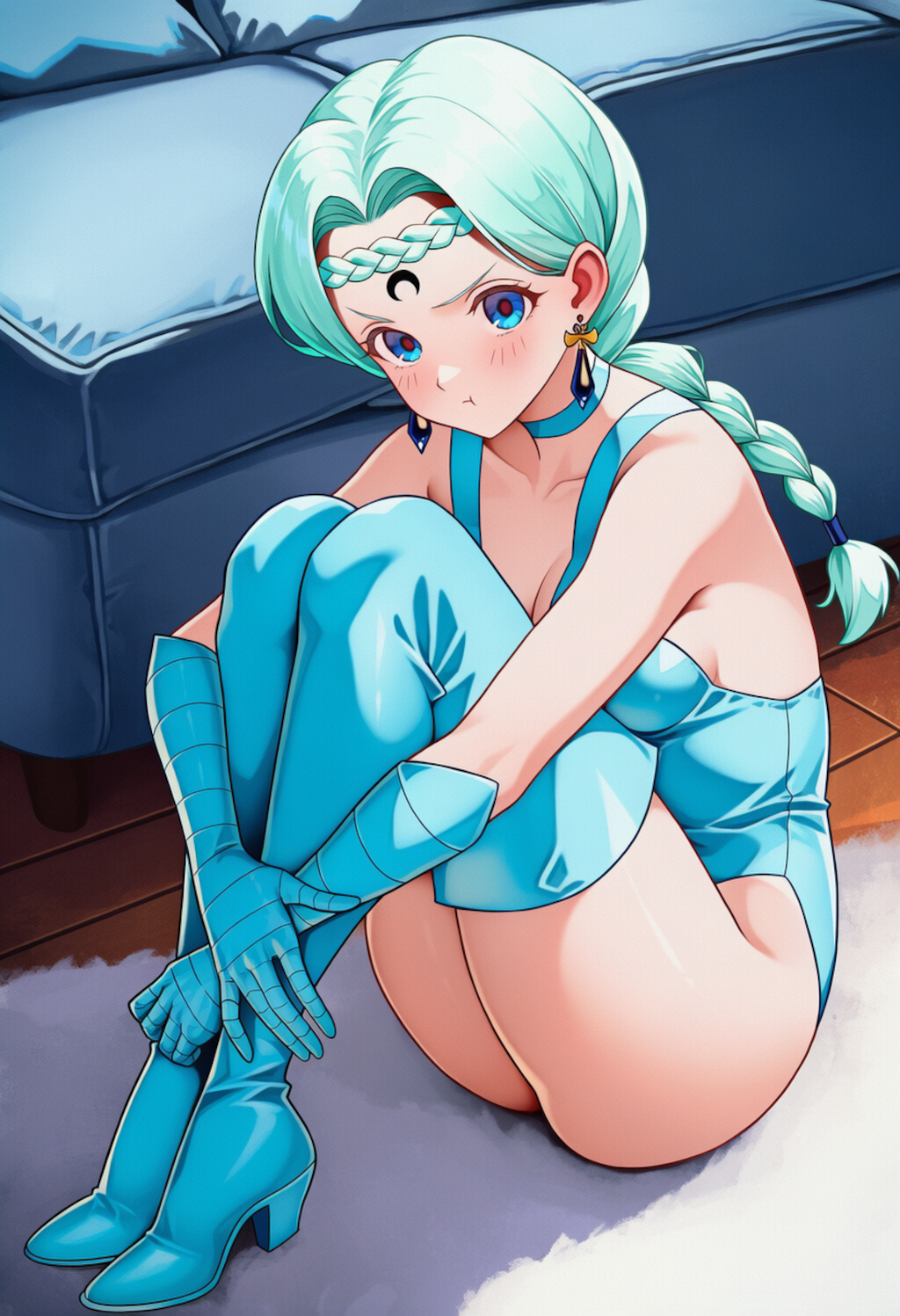 拗ねたベルチェ(体育座り)