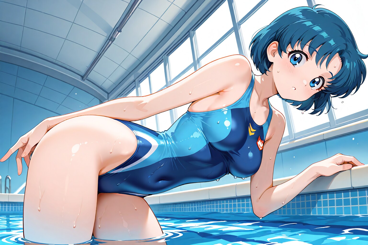 プールで泳ぐ水野亜美