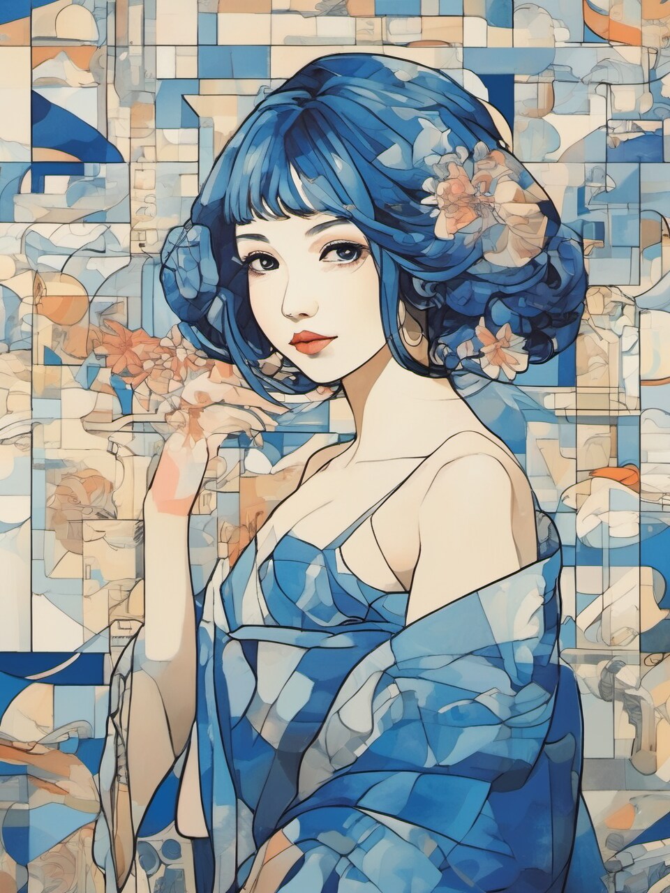 和風キュビズム漫画テイスト美人XL