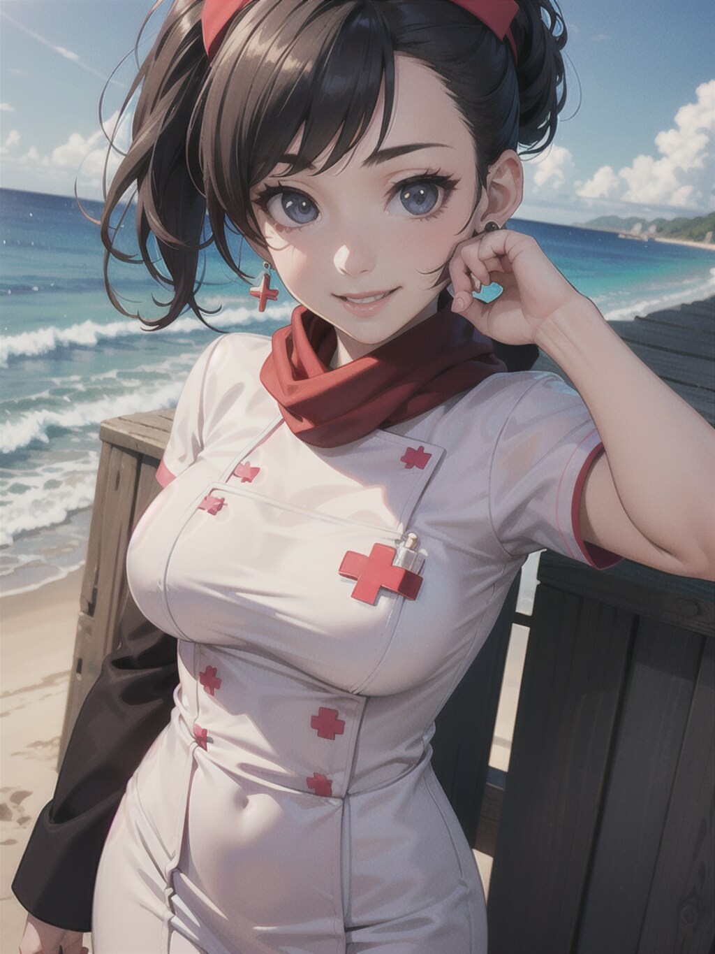 ミサカちゃんですよー💖ビーチコスプレポートコレクション💖ナース