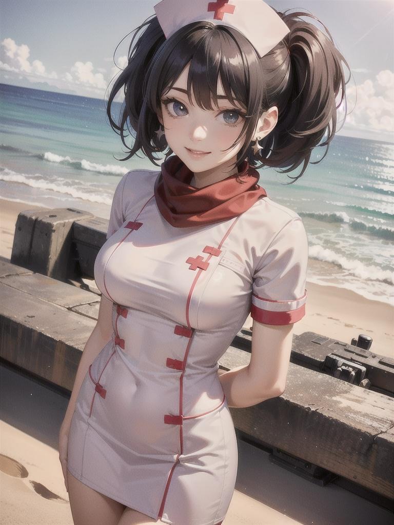ミサカちゃんですよー💖ビーチコスプレポートコレクション💖ナース | の人気AIイラスト・グラビア
