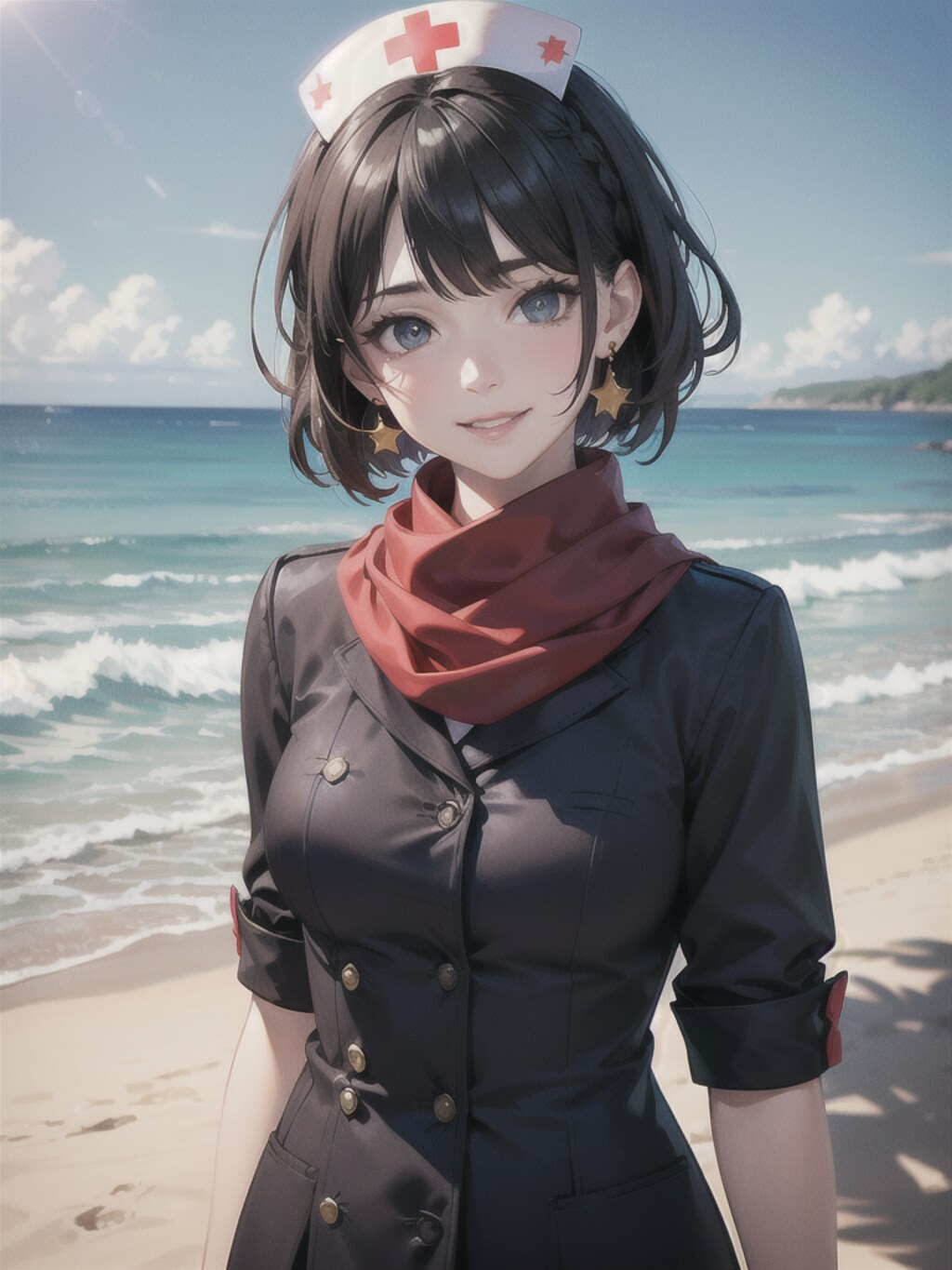 ミサカちゃんですよー💖ビーチコスプレポートコレクション💖ナース