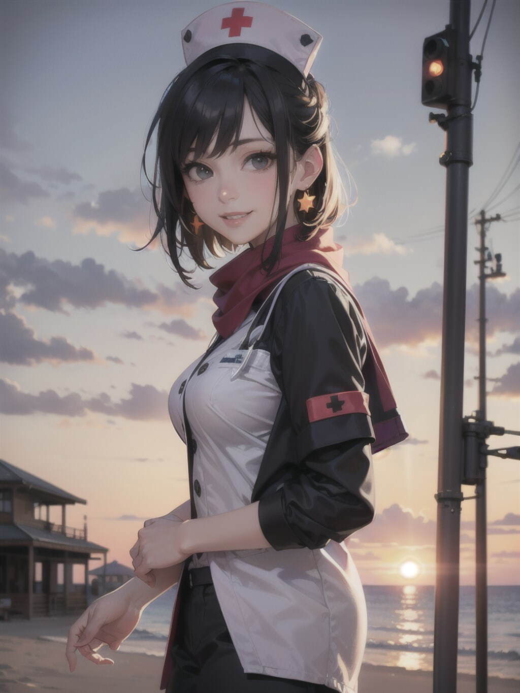 ミサカちゃんですよー💖ビーチコスプレポートコレクション💖ナース