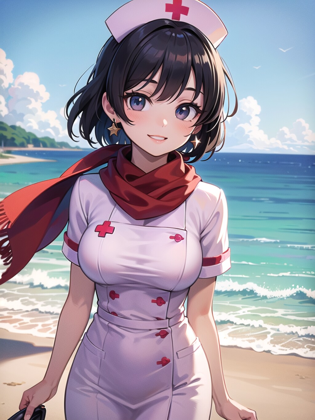 ミサカちゃんですよー💖ビーチコスプレポートコレクション💖ナース