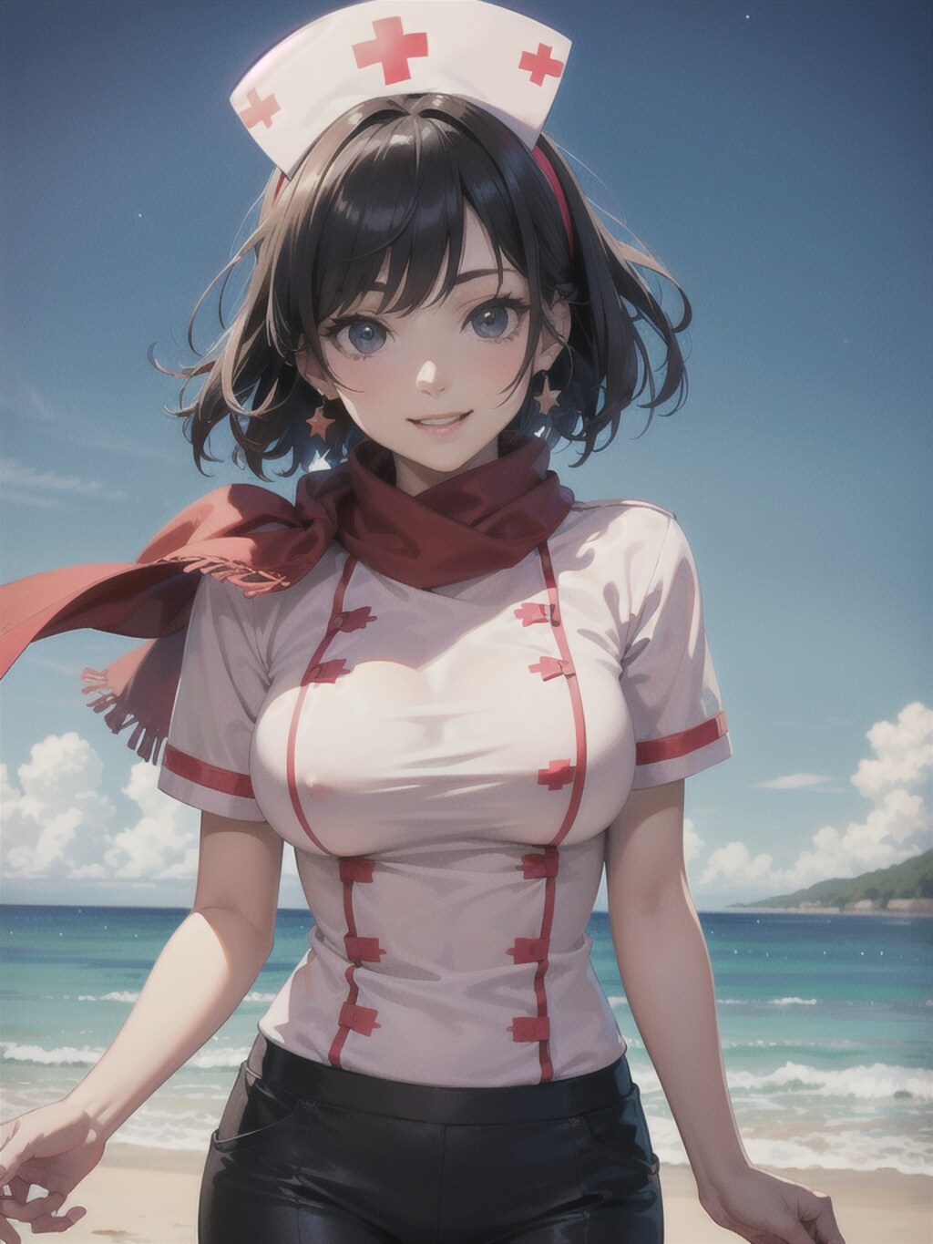 ミサカちゃんですよー💖ビーチコスプレポートコレクション💖ナース