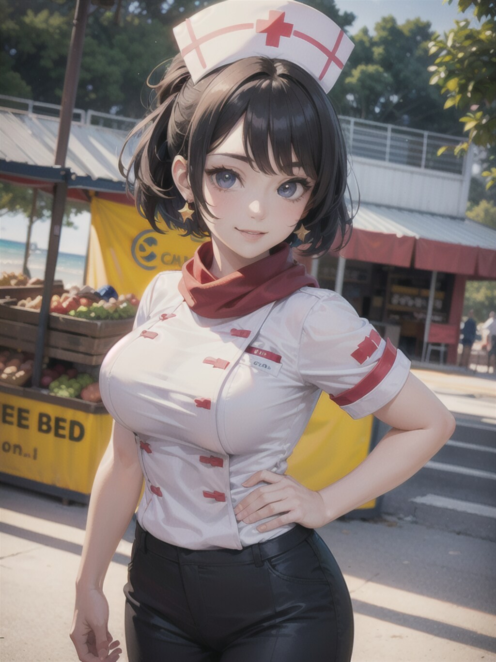 ミサカちゃんですよー💖ビーチコスプレポートコレクション💖ナース