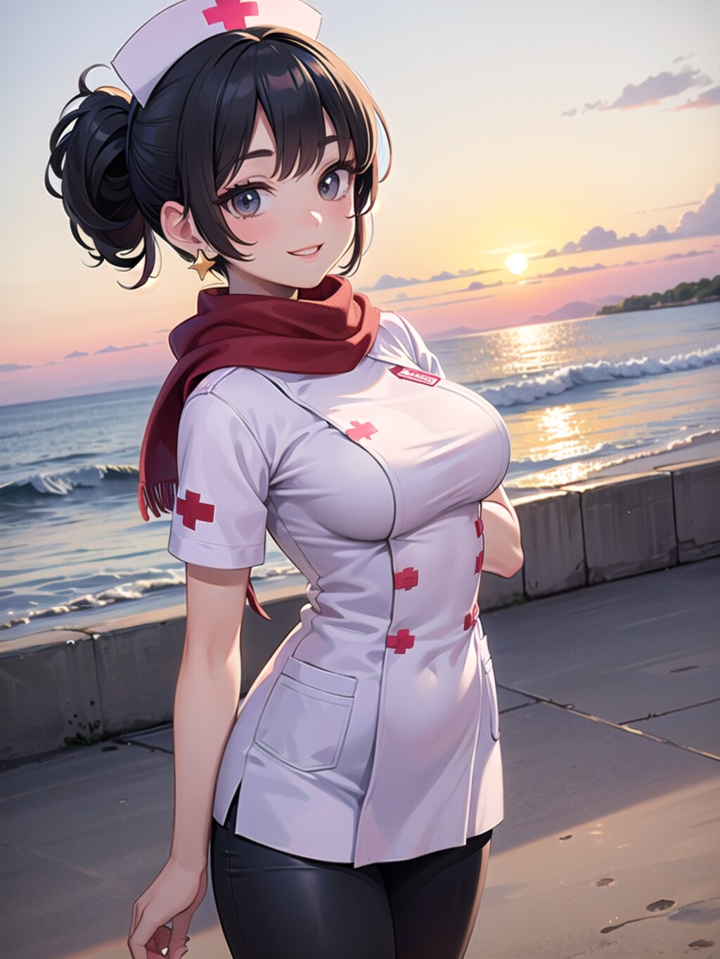 ミサカちゃんですよー💖ビーチコスプレポートコレクション💖ナース