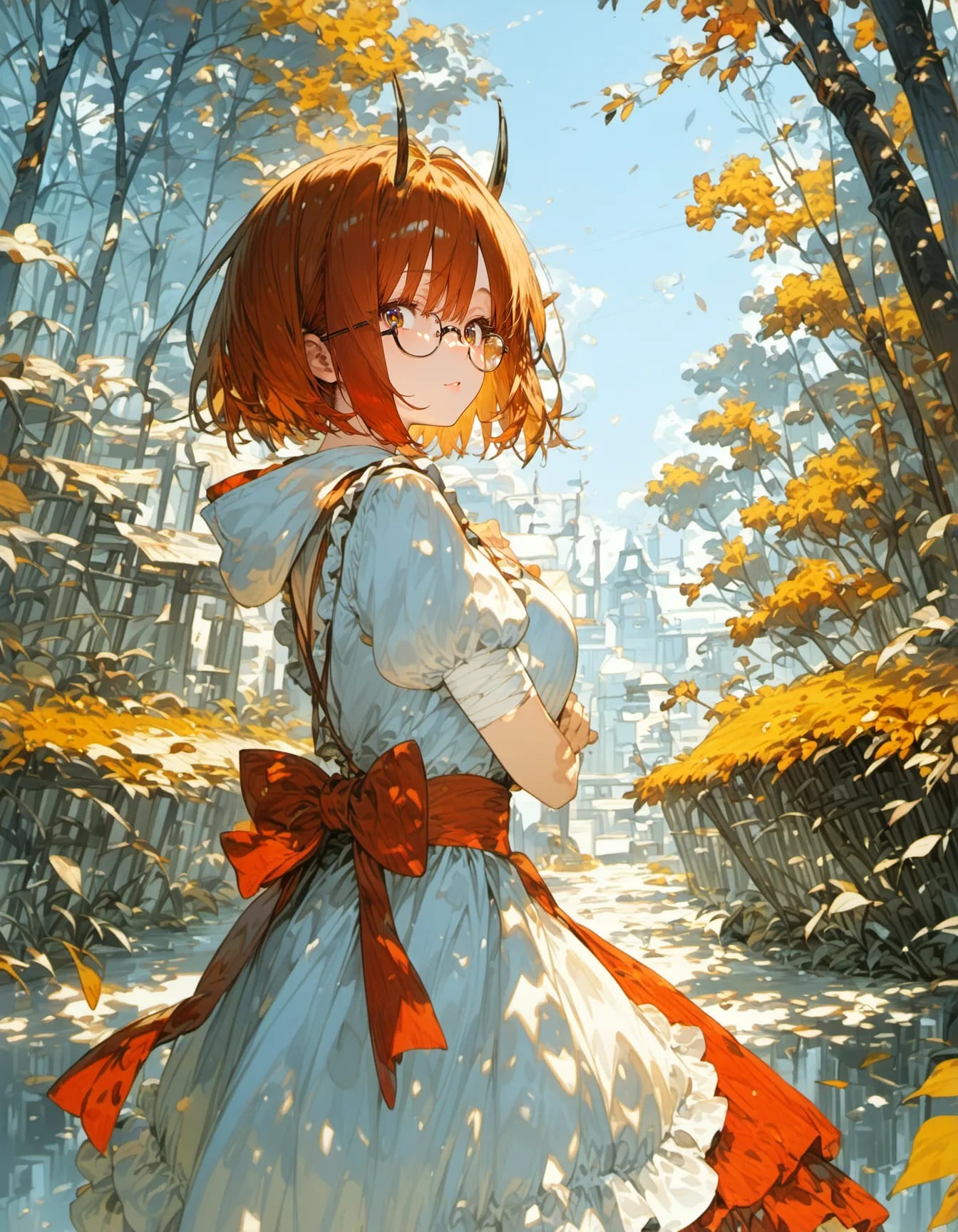 Gaze Amidst the Golden Leaves | の人気AIイラスト・グラビア