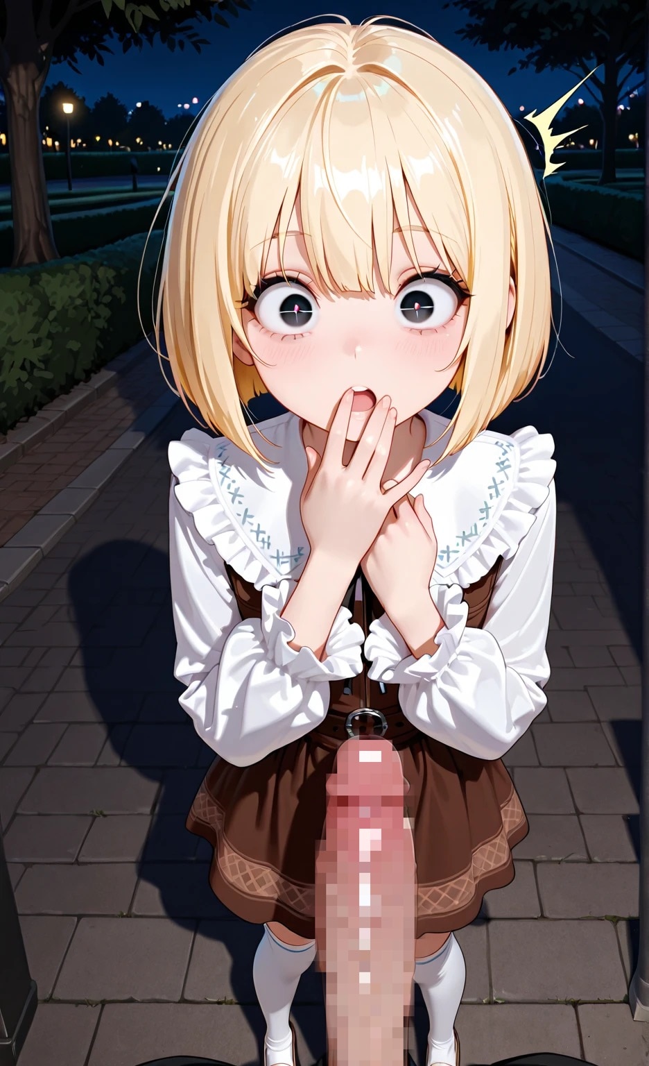 夜の公園で...