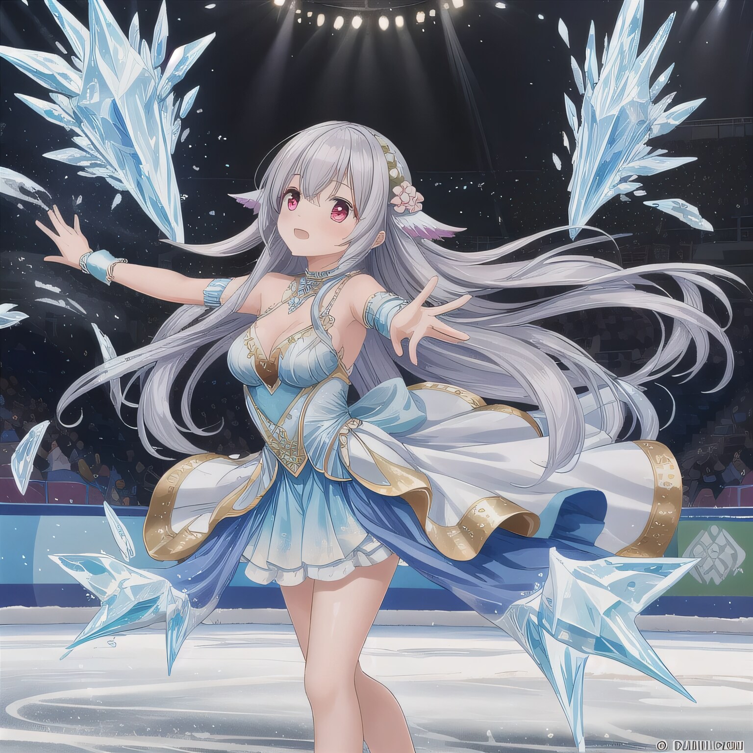 灰髪ロングでフィギュアの少女５ | の人気AIイラスト・グラビア