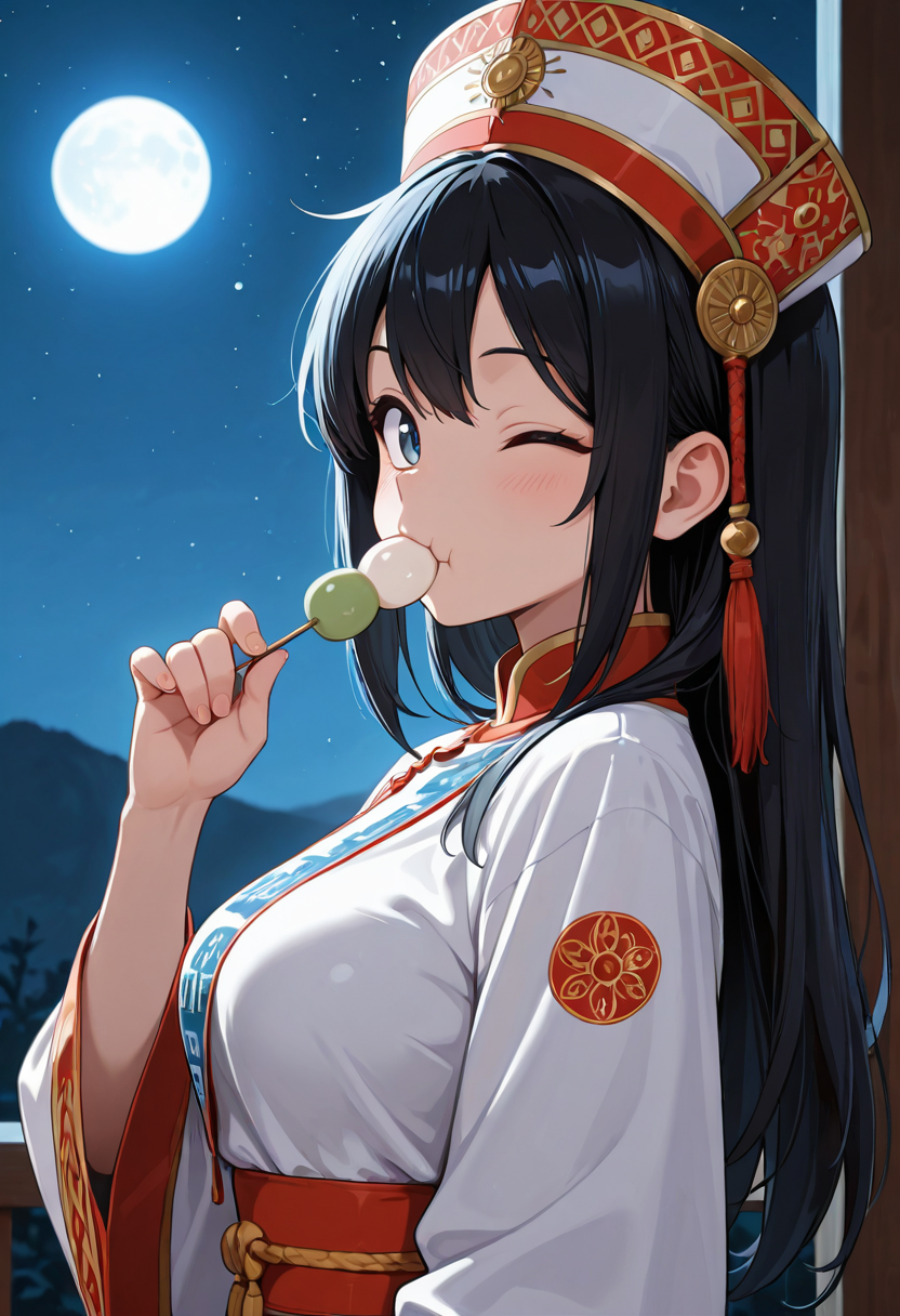 月夜の団子パーティー