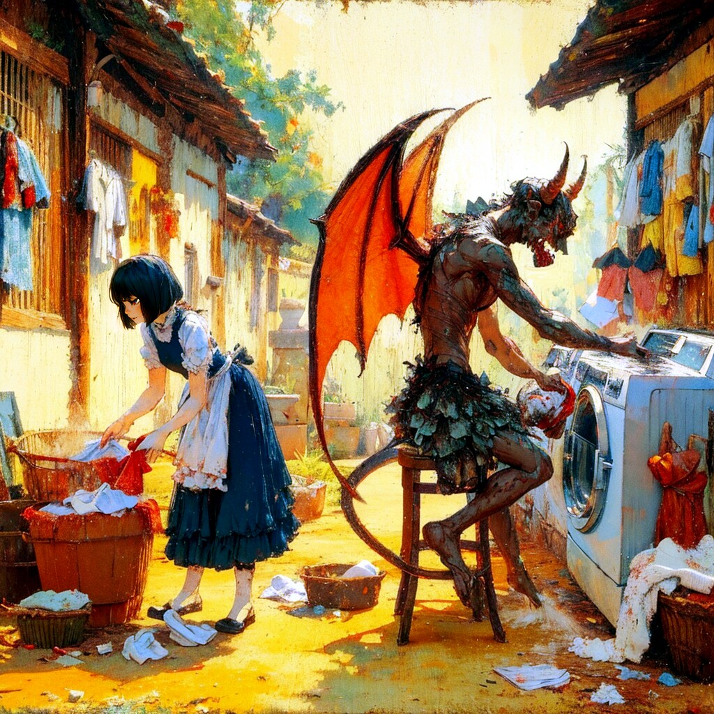 悪魔と一緒に洗濯