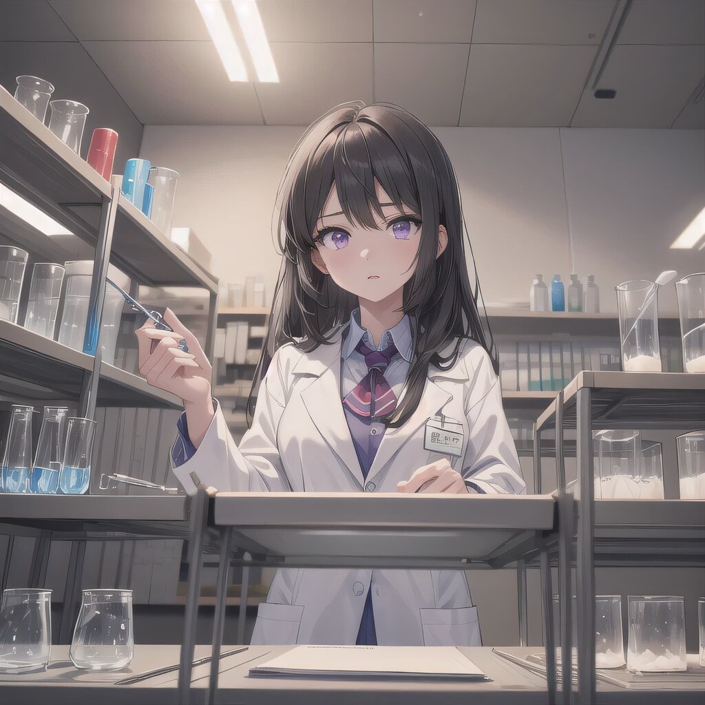 黒髪ロングで白衣の少女４６