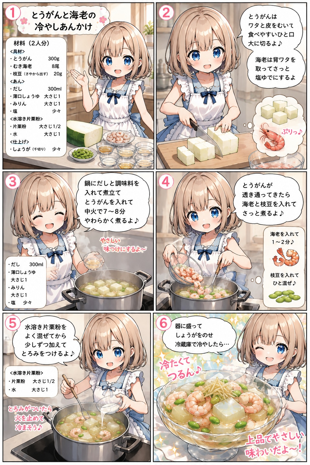 とうがんと海老の冷やしあんかけ | の人気AIイラスト・グラビア